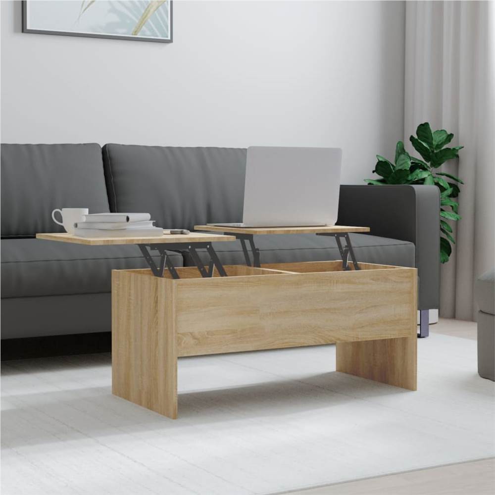 Coffee Table Sonoma Oak 102x50.5x46.5 cm Engineered Wood