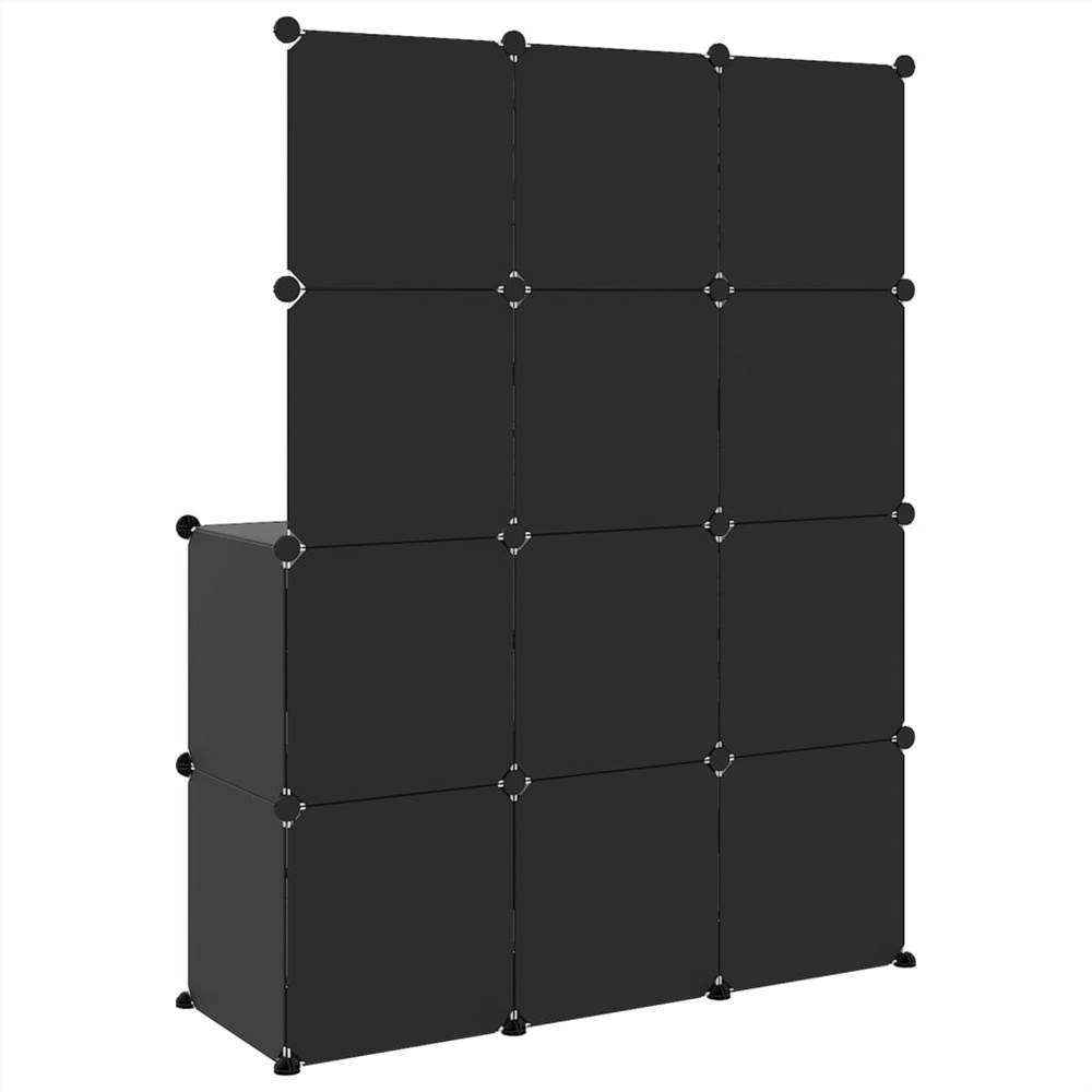 Cube Storage Cabinet For Kids With 10 Cubes Black PP 16 Cube Storage Cabinet for Kids with 10 Cubes Black PP