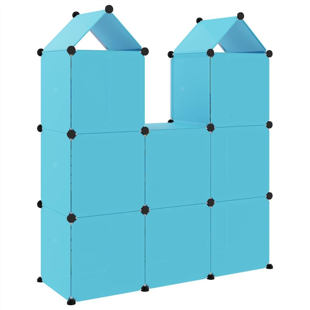 Cube Storage for Kids with 8 Cubes Blue PP