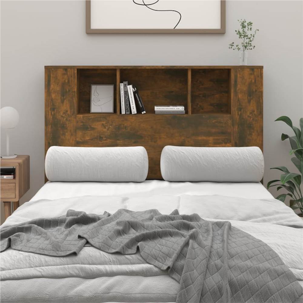 

Headboard Cabinet Smoked Oak 120x18.5x104.5 cm