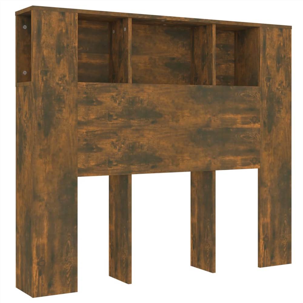 Headboard Cabinet Smoked Oak 120x18.5x104.5 Cm 7 Headboard Cabinet Smoked Oak 120x18.5x104.5 cm