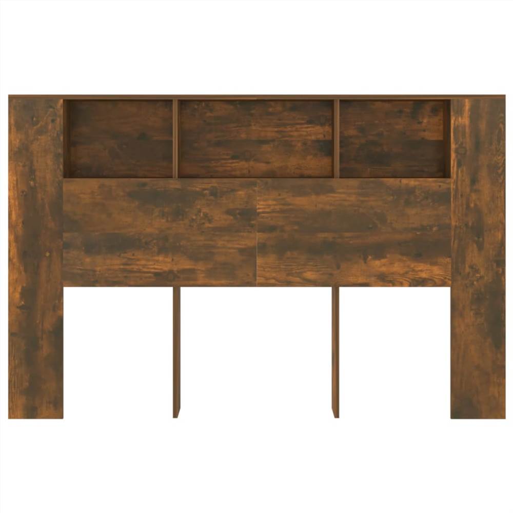 Headboard Cabinet Smoked Oak 160x18.5x104.5 Cm 9 Headboard Cabinet Smoked Oak 160x18.5x104.5 cm