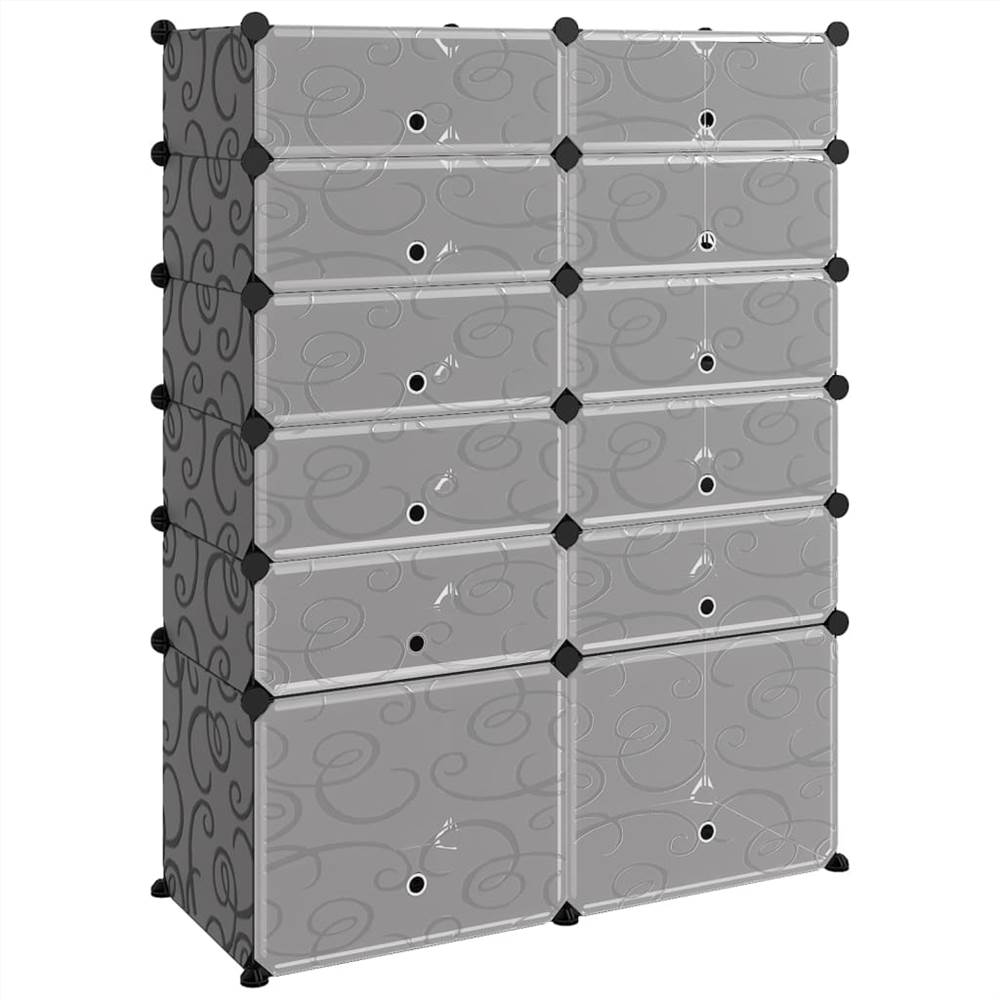 Shoe Rack Black 94x37x125 Cm PP 13 Shoe Rack Black 94x37x125 cm PP
