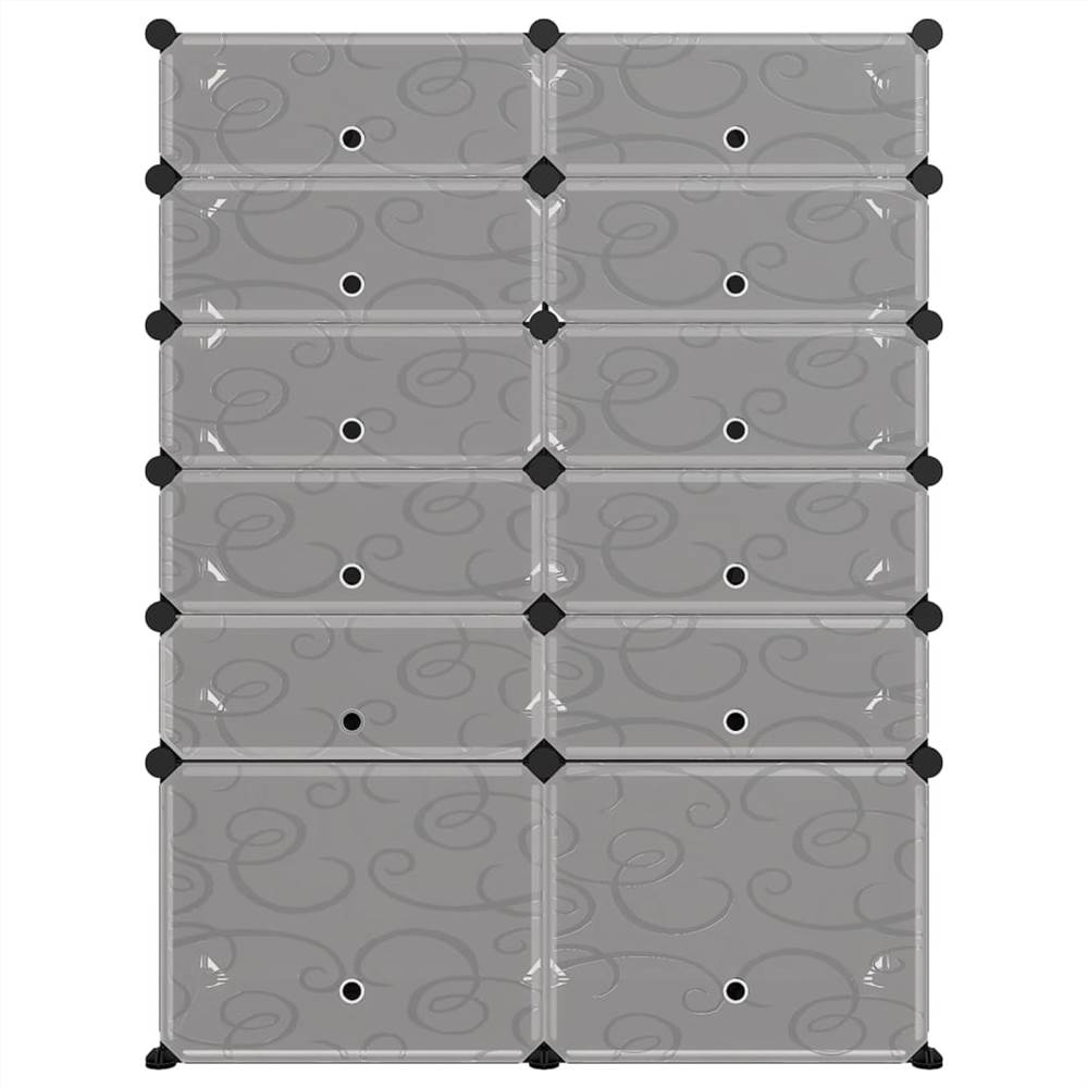 Shoe Rack Black 94x37x125 Cm PP 14 Shoe Rack Black 94x37x125 cm PP