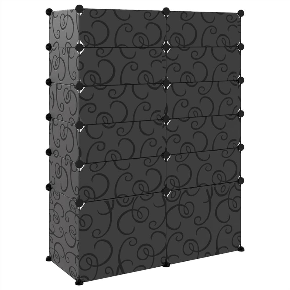 Shoe Rack Black 94x37x125 Cm PP 16 Shoe Rack Black 94x37x125 cm PP