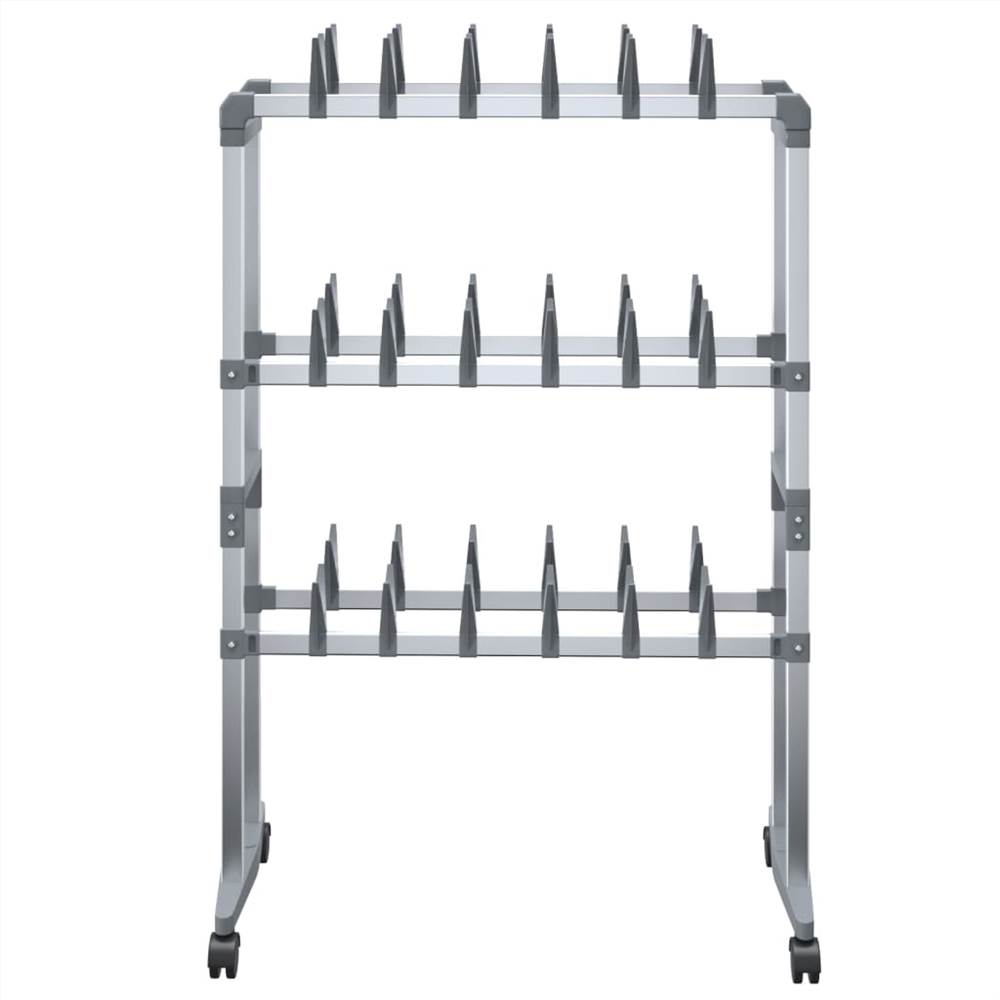 Shoe Rack With Wheels Silver 66x27x100 Cm 14 Shoe Rack with Wheels Silver 66x27x100 cm