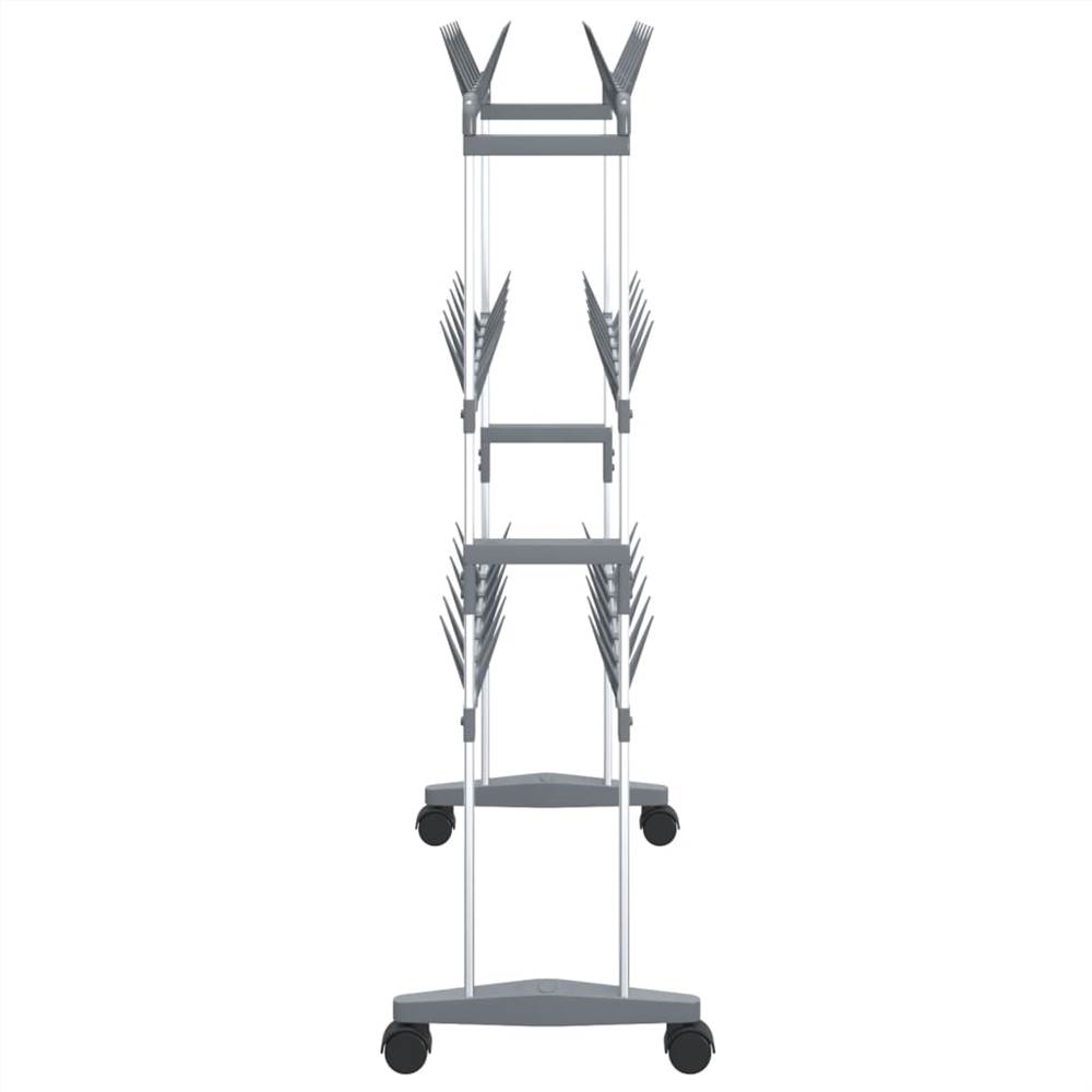 Shoe Rack With Wheels Silver 66x27x100 Cm 15 Shoe Rack with Wheels Silver 66x27x100 cm