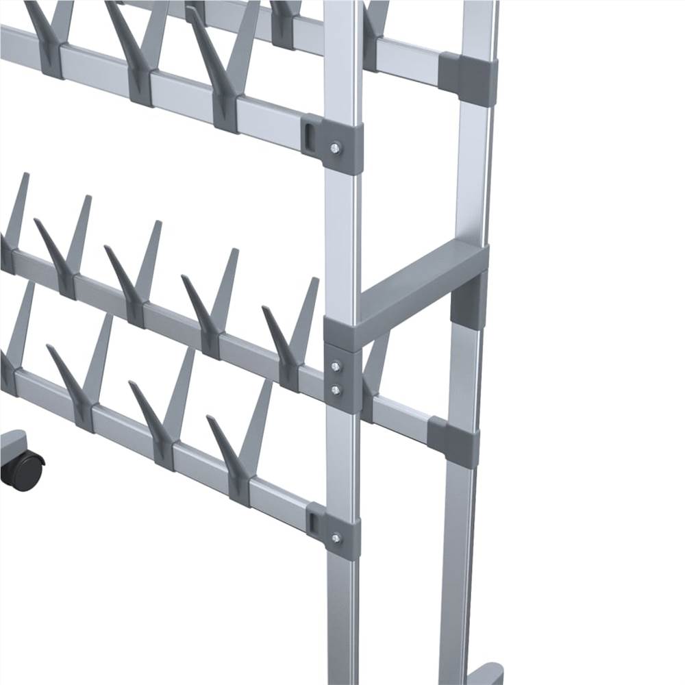 Shoe Rack With Wheels Silver 66x27x100 Cm 16 Shoe Rack with Wheels Silver 66x27x100 cm