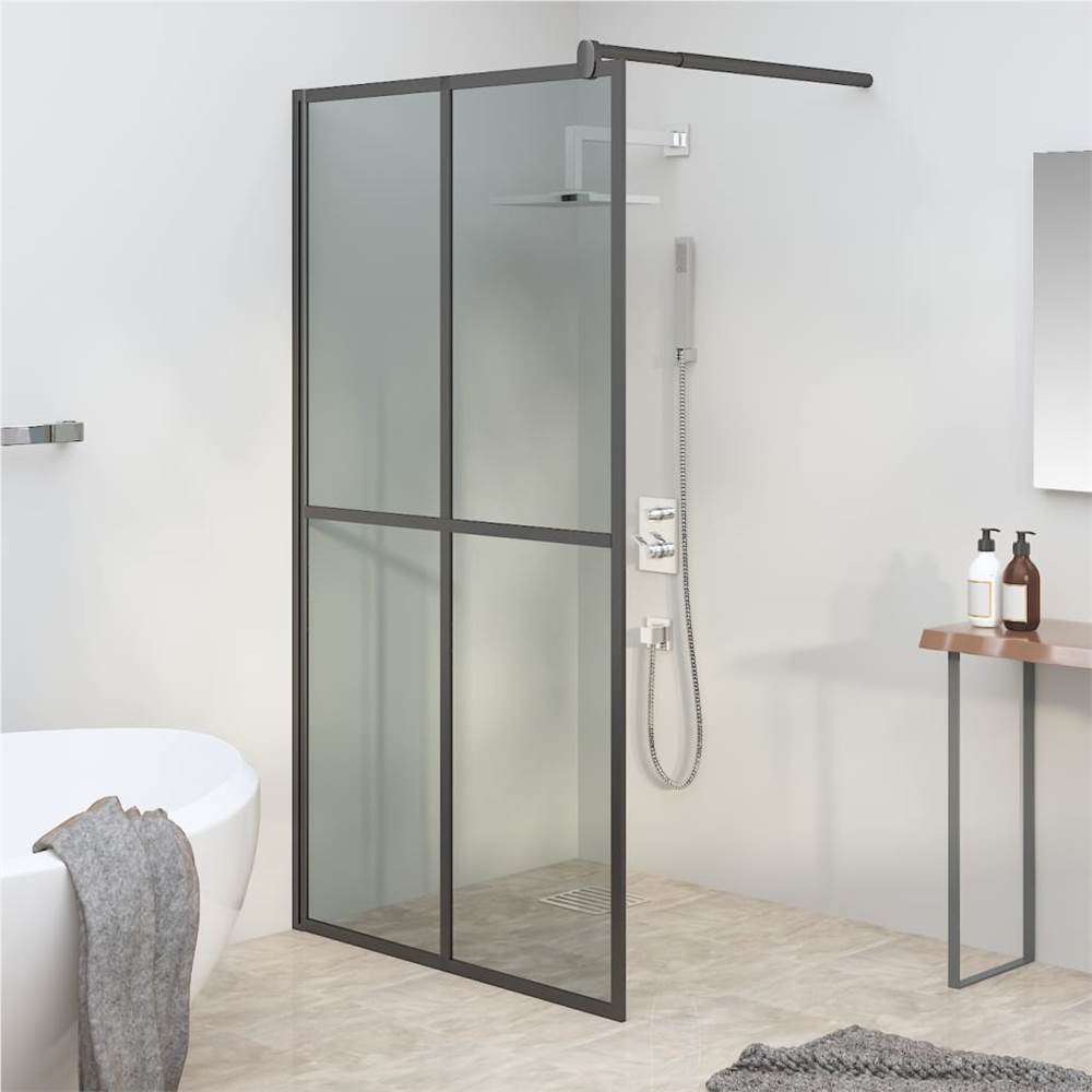 Walk-in Shower Screen 100x195cm Dark Tempered Glass