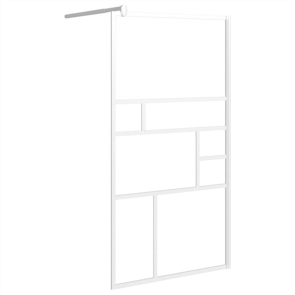 Walk-in Shower Wall 100x195 Cm ESG Glass White 9 Walk-in Shower Wall 100x195 cm ESG Glass White
