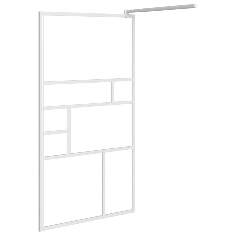 Walk-in Shower Wall 100x195 Cm ESG Glass White 11 Walk-in Shower Wall 100x195 cm ESG Glass White