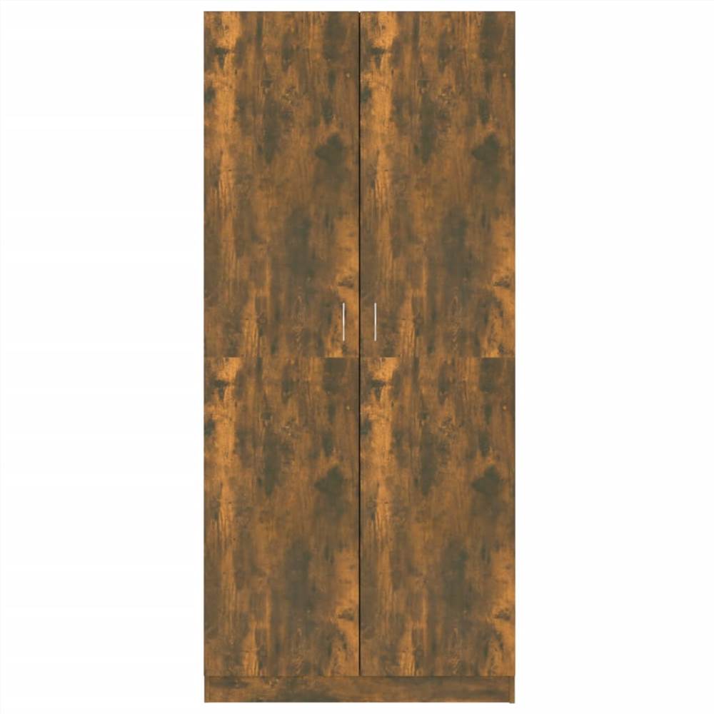 Wardrobe Smoked Oak 90x50x200 Cm Engineered Wood 8 Wardrobe Smoked Oak 90x50x200 cm Engineered Wood