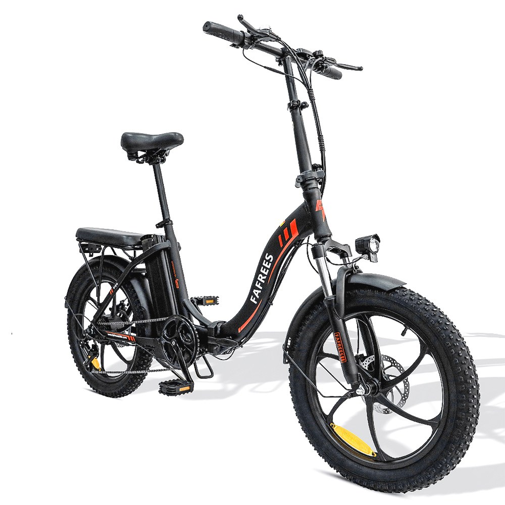 FAFREES F20 Electric Bike 20 Inch Folding Frame E-bike 7-Speed Gears With Removable 15AH Lithium Battery - Black