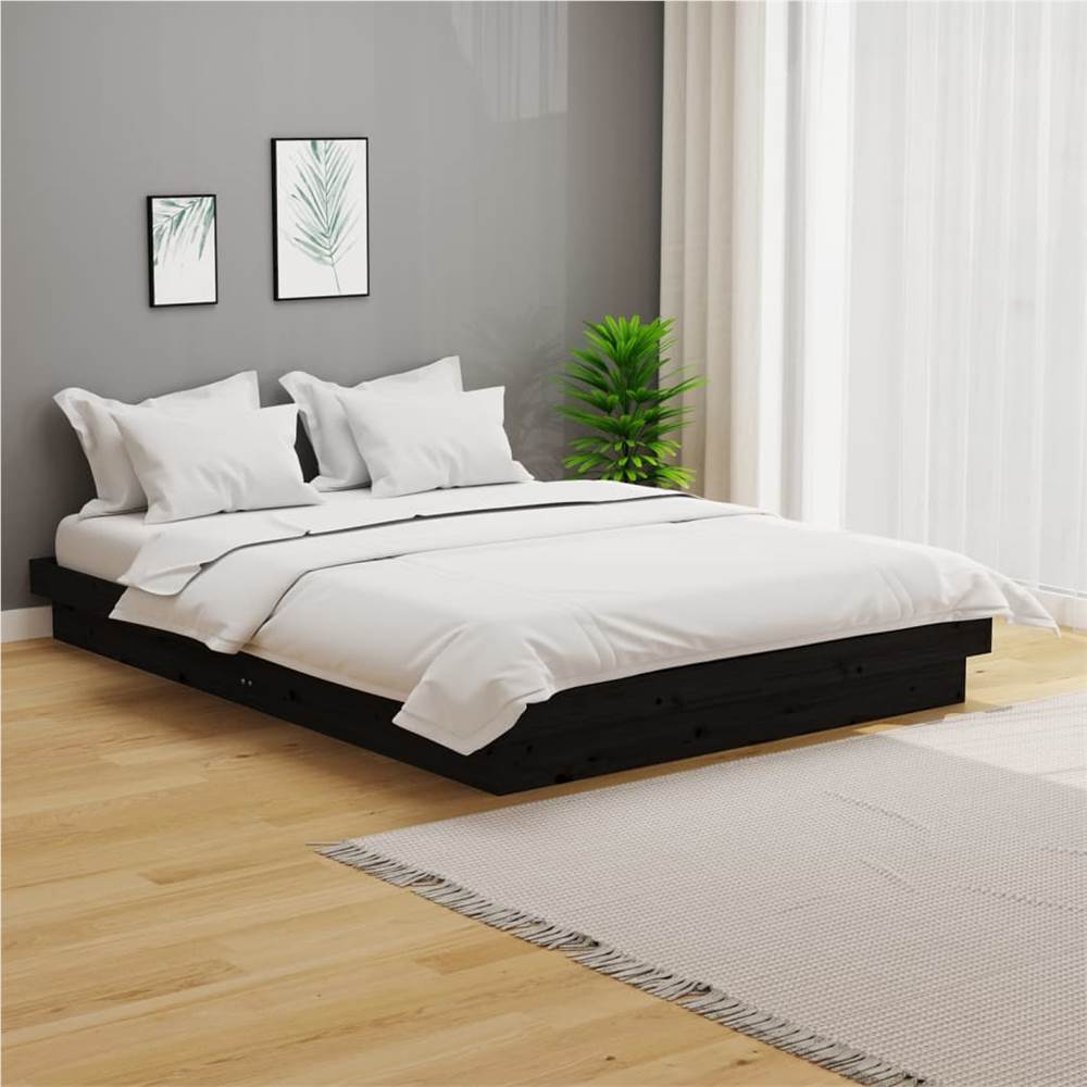 

Bed Frame Black Solid Wood Pine 120x200 cm