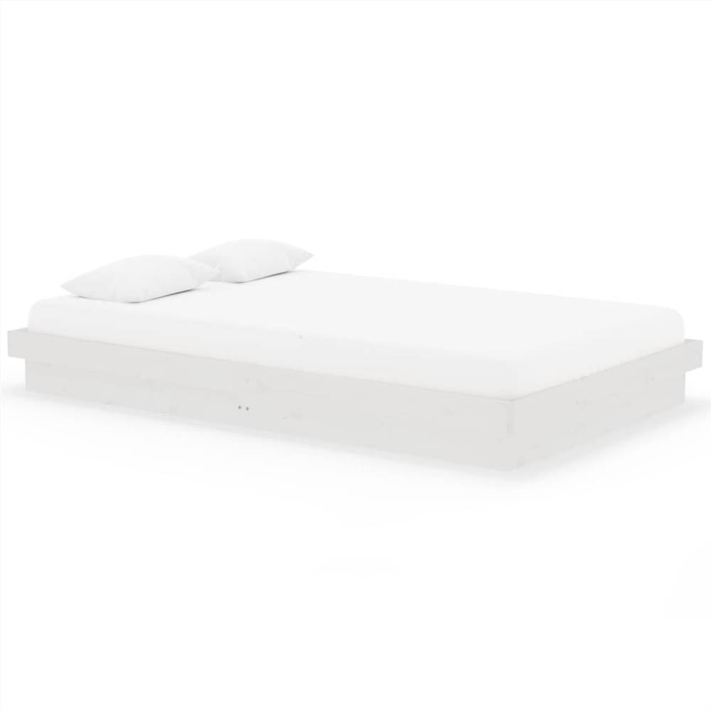 Bed Frame White Solid Wood Pine 120x200 cm