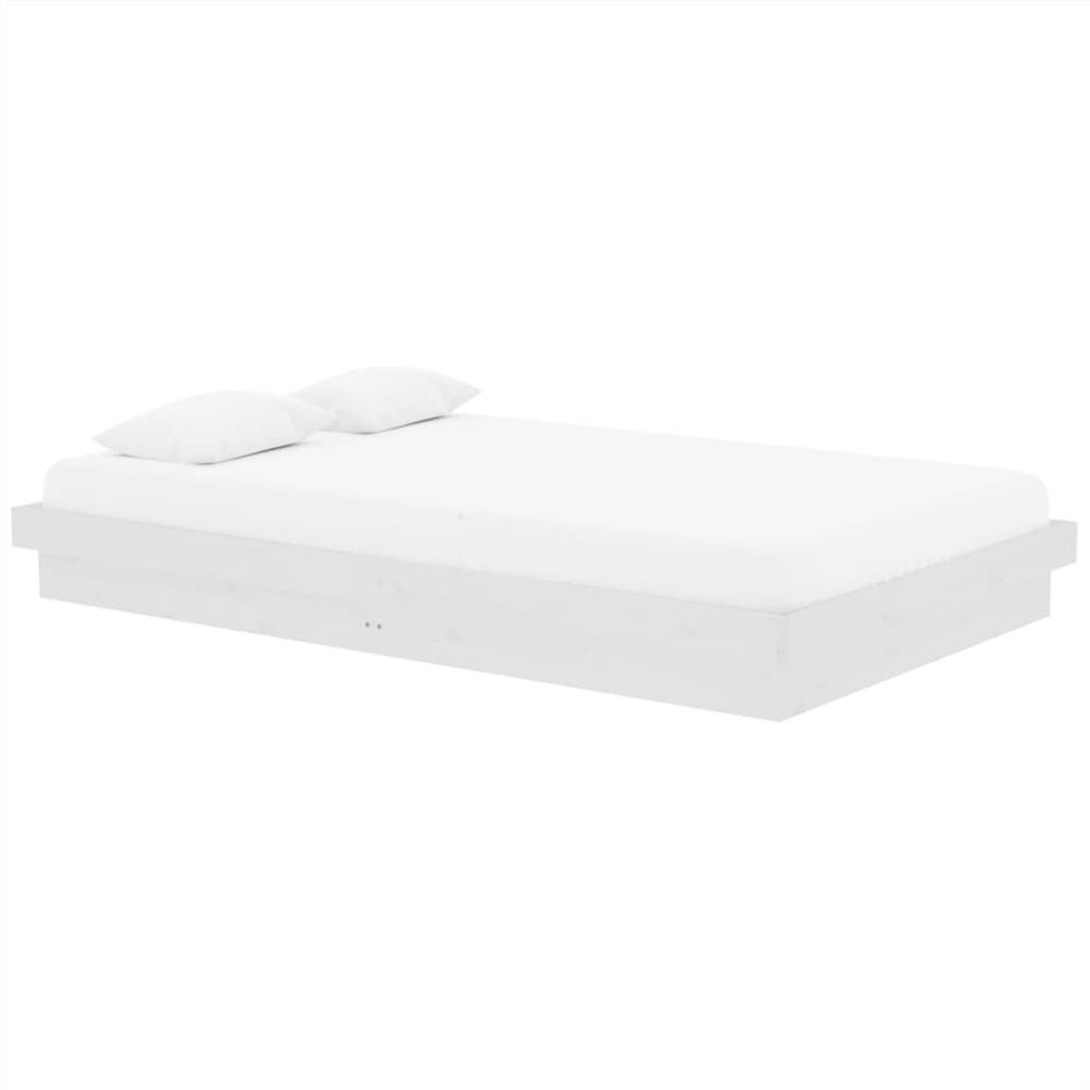 Bed Frame White Solid Wood Pine 120x200 cm
