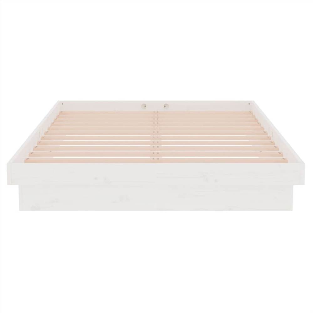 Bed Frame White Solid Wood Pine 120x200 cm