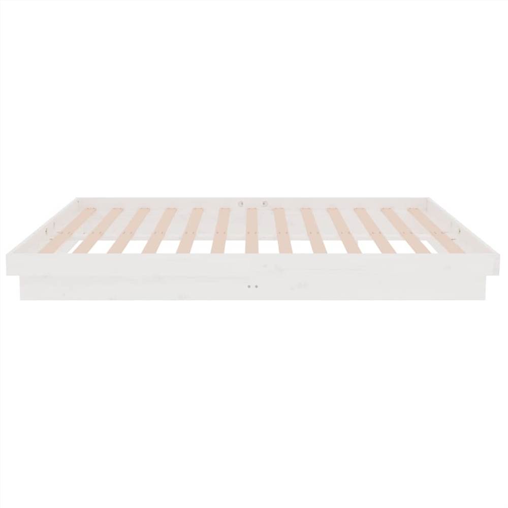 Bed Frame White Solid Wood Pine 120x200 cm