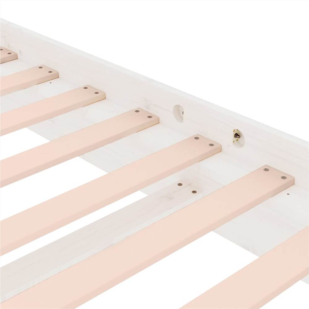 Bed Frame White Solid Wood Pine 120x200 cm