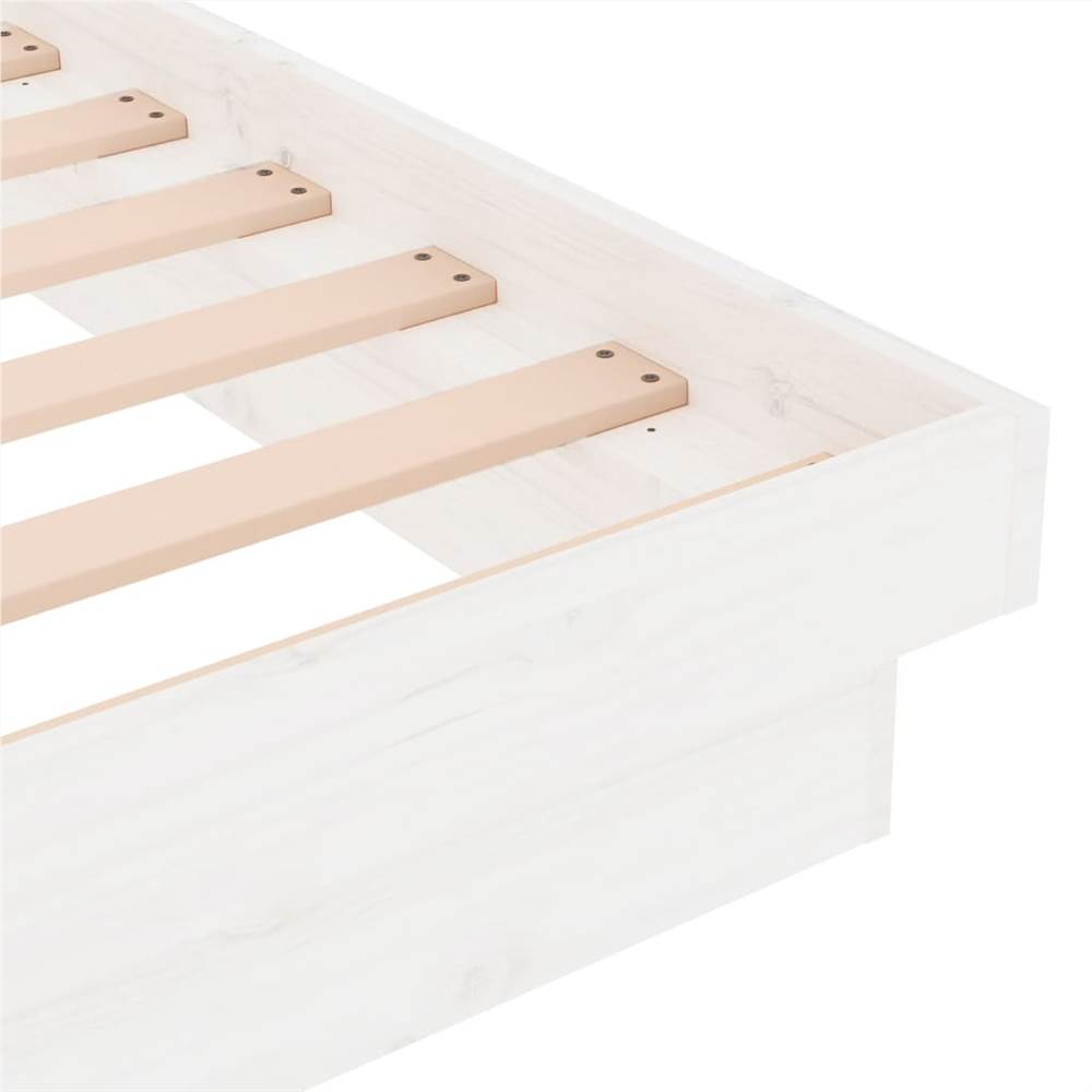 Bed Frame White Solid Wood Pine 120x200 cm