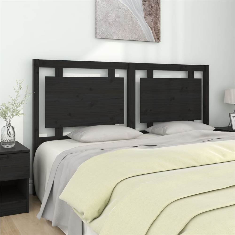 

Bed Headboard Black 165.5x4x100 cm Solid Pine Wood