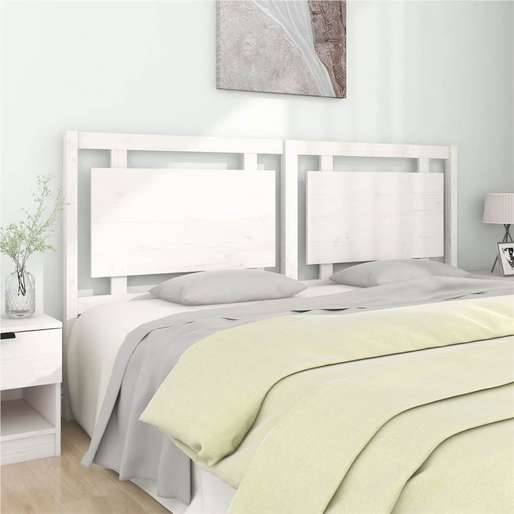 

Bed Headboard White 185.5x4x100 cm Solid Pine Wood