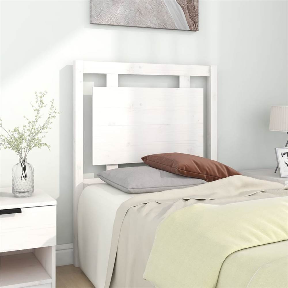 

Bed Headboard White 80.5x4x100 cm Solid Pine Wood