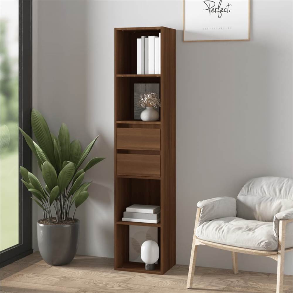 Book Cabinet Brown Oak 36x30x171 cm Engineered Wood