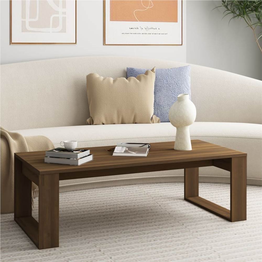 Tavolino da caffè in legno di quercia marrone 110x50x35 cm