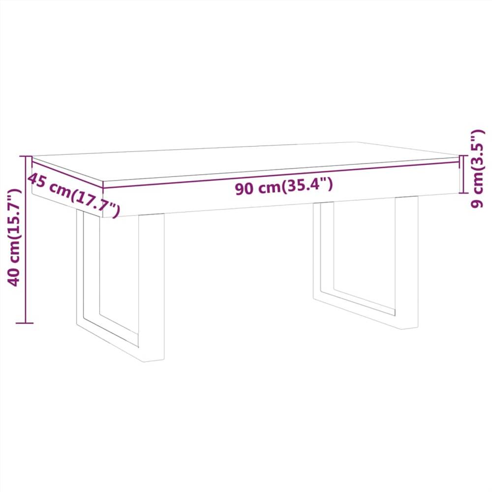 Coffee Table Light Brown and Black 90x45x40 cm MDF and Iron
