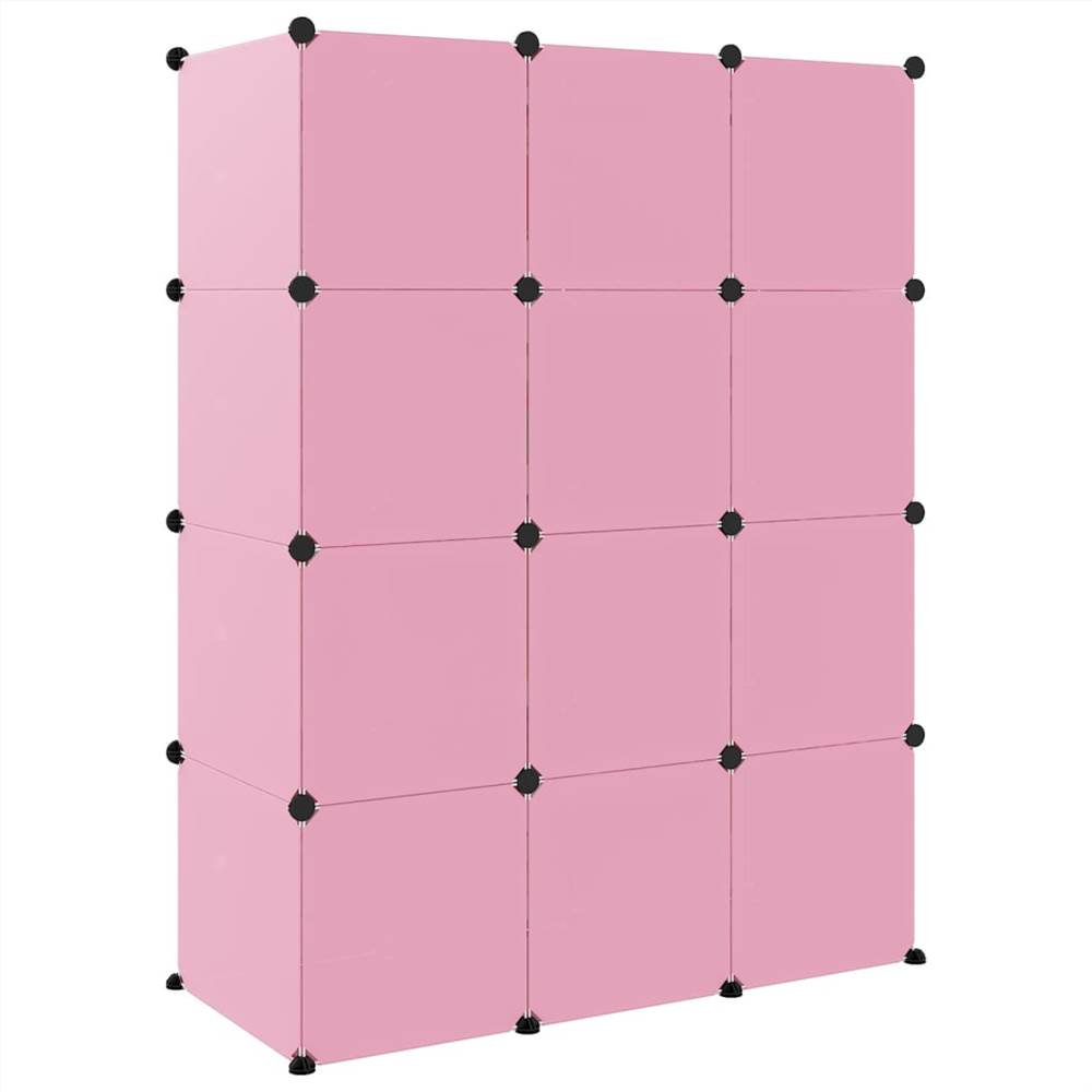 Cube Storage for Kids with 12 Cubes Pink PP