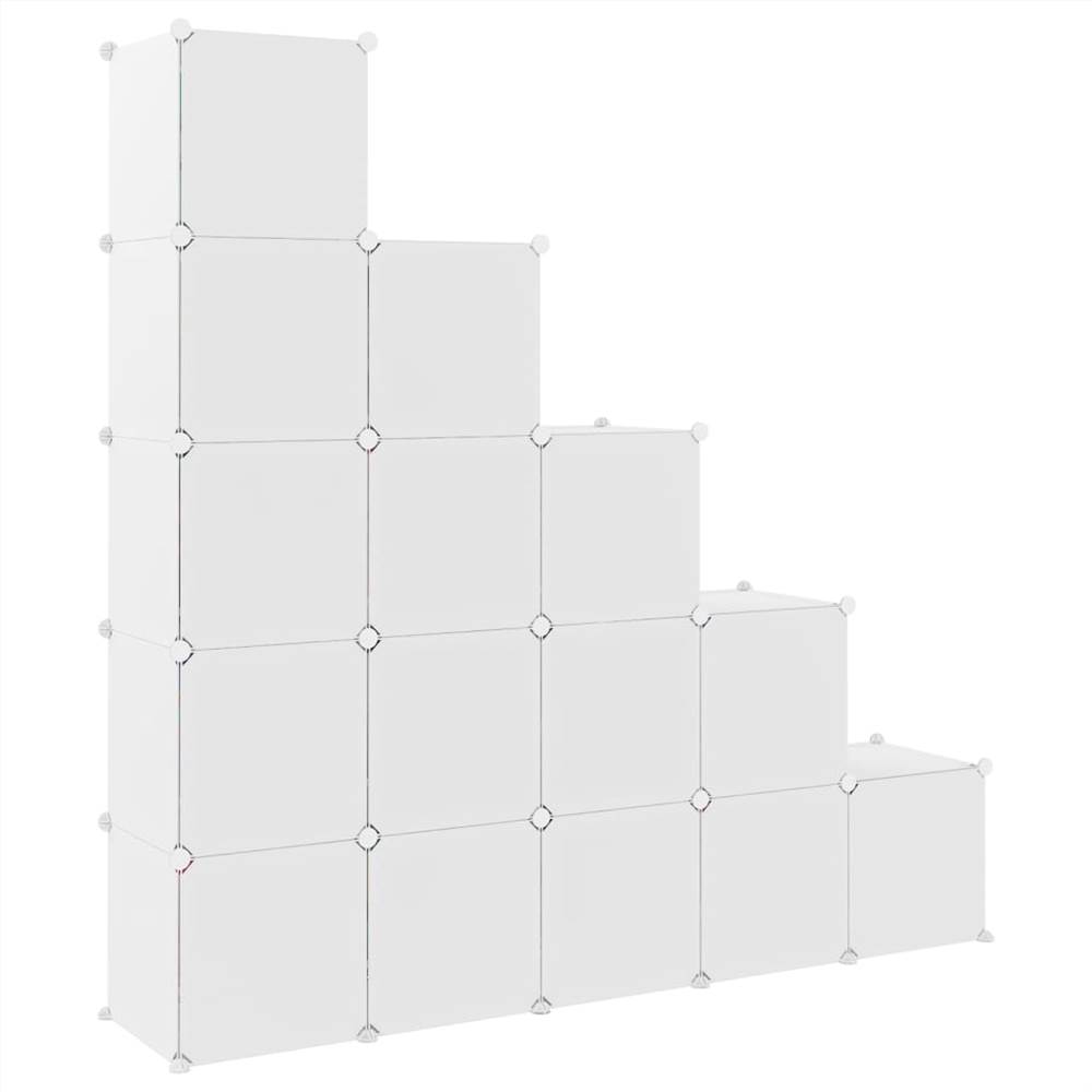 Cube Storage for Kids with 15 Cubes White PP