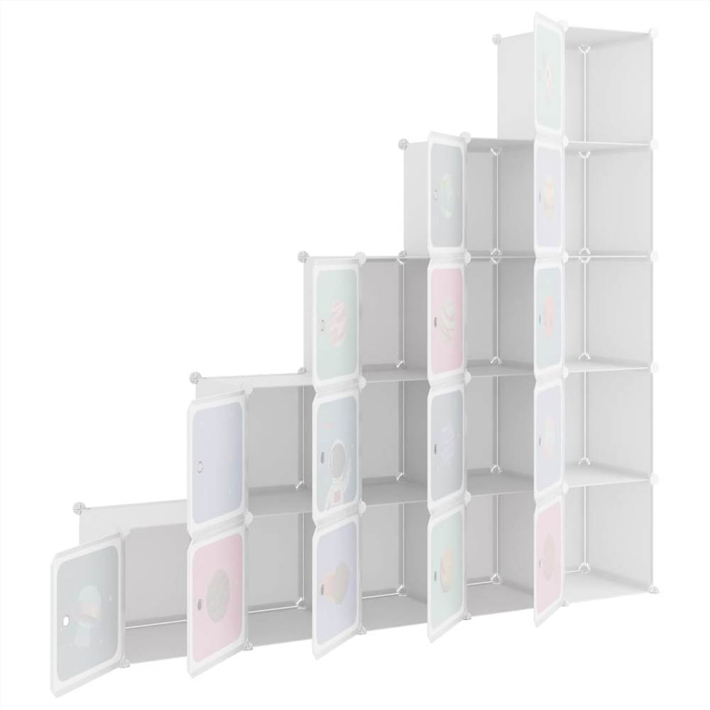 Cube Storage for Kids with 15 Cubes White PP