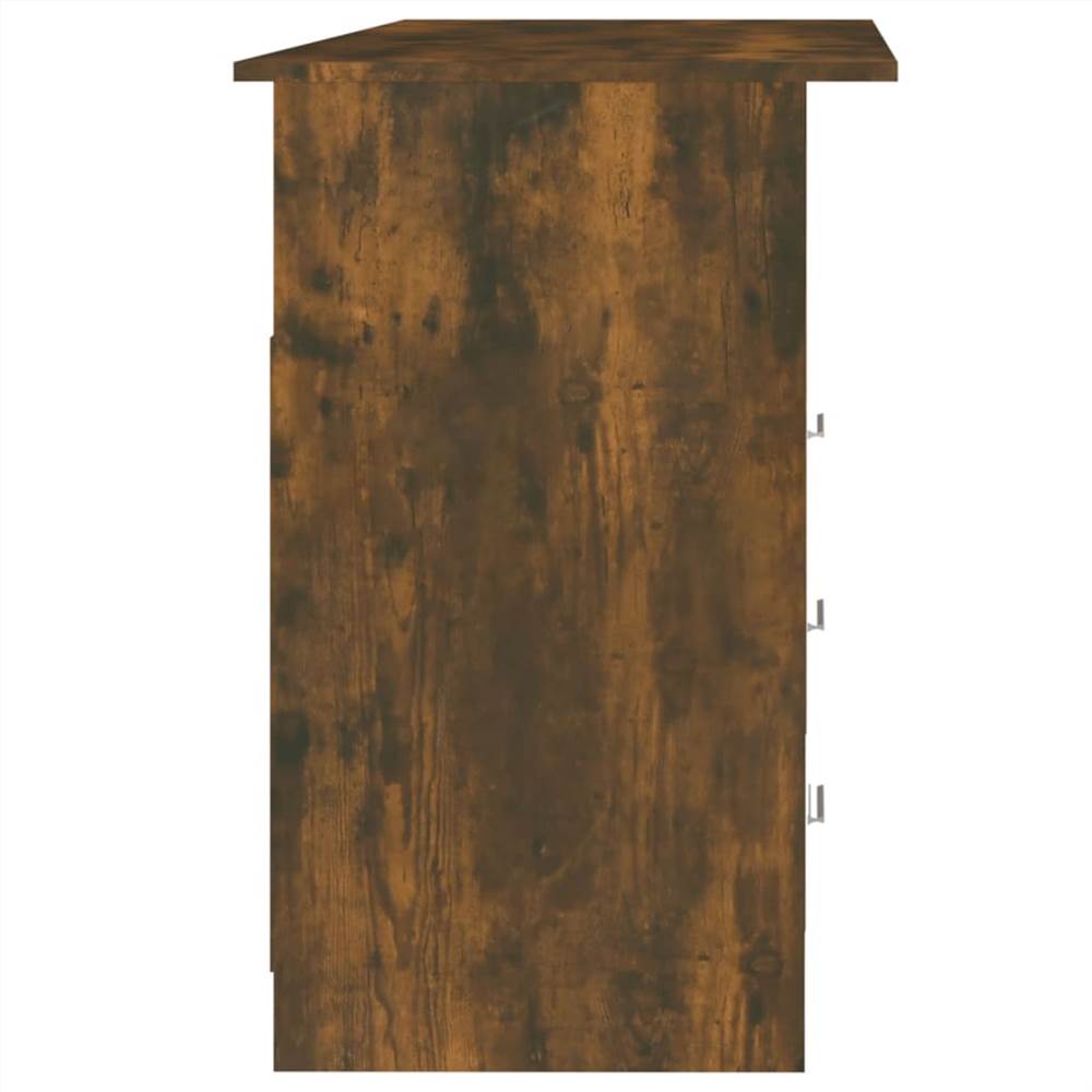 Desk with Drawers Smoked Oak 110x50x76 cm Engineered Wood