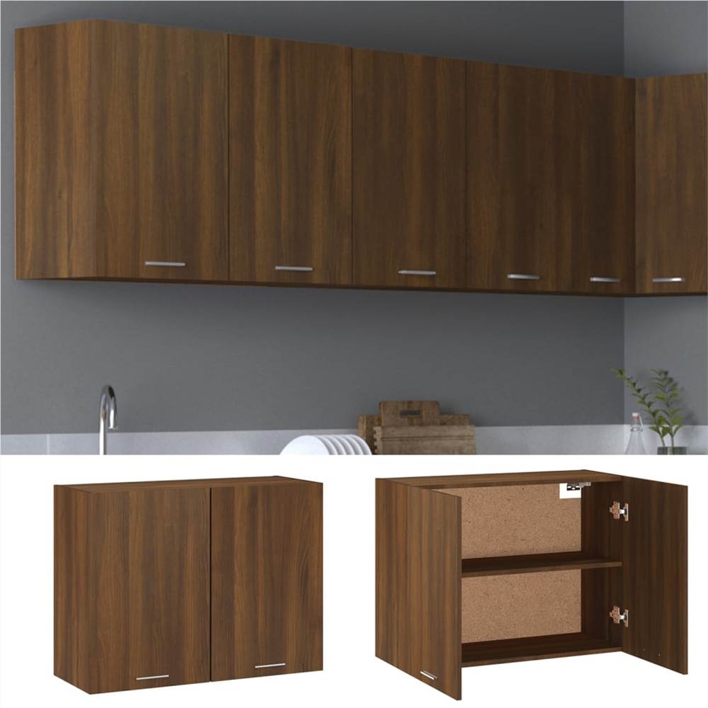 Hanging Cabinet Brown Oak 80x31x60 cm Engineered Wood
