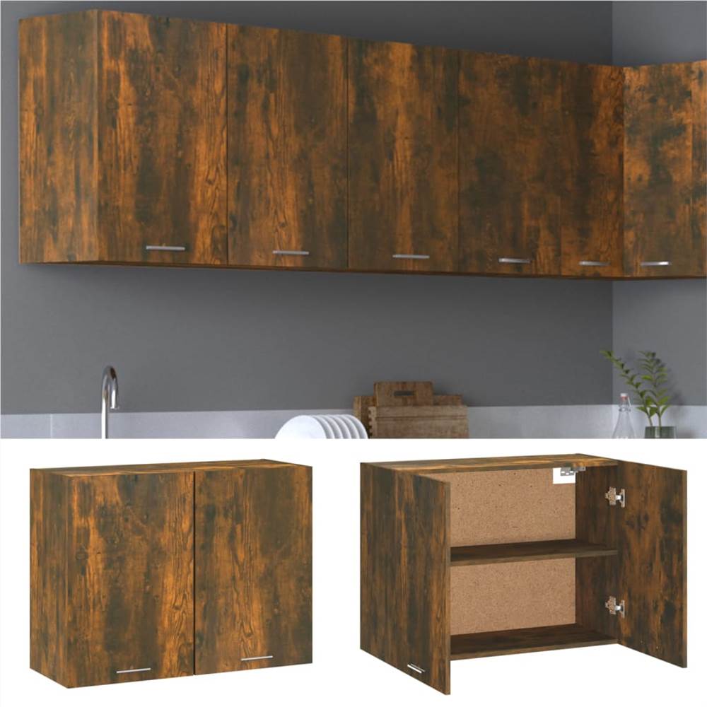 Hanging Cabinet Smoked Oak 80x31x60 Cm Engineered Wood 7 Hanging Cabinet Smoked Oak 80x31x60 cm Engineered Wood