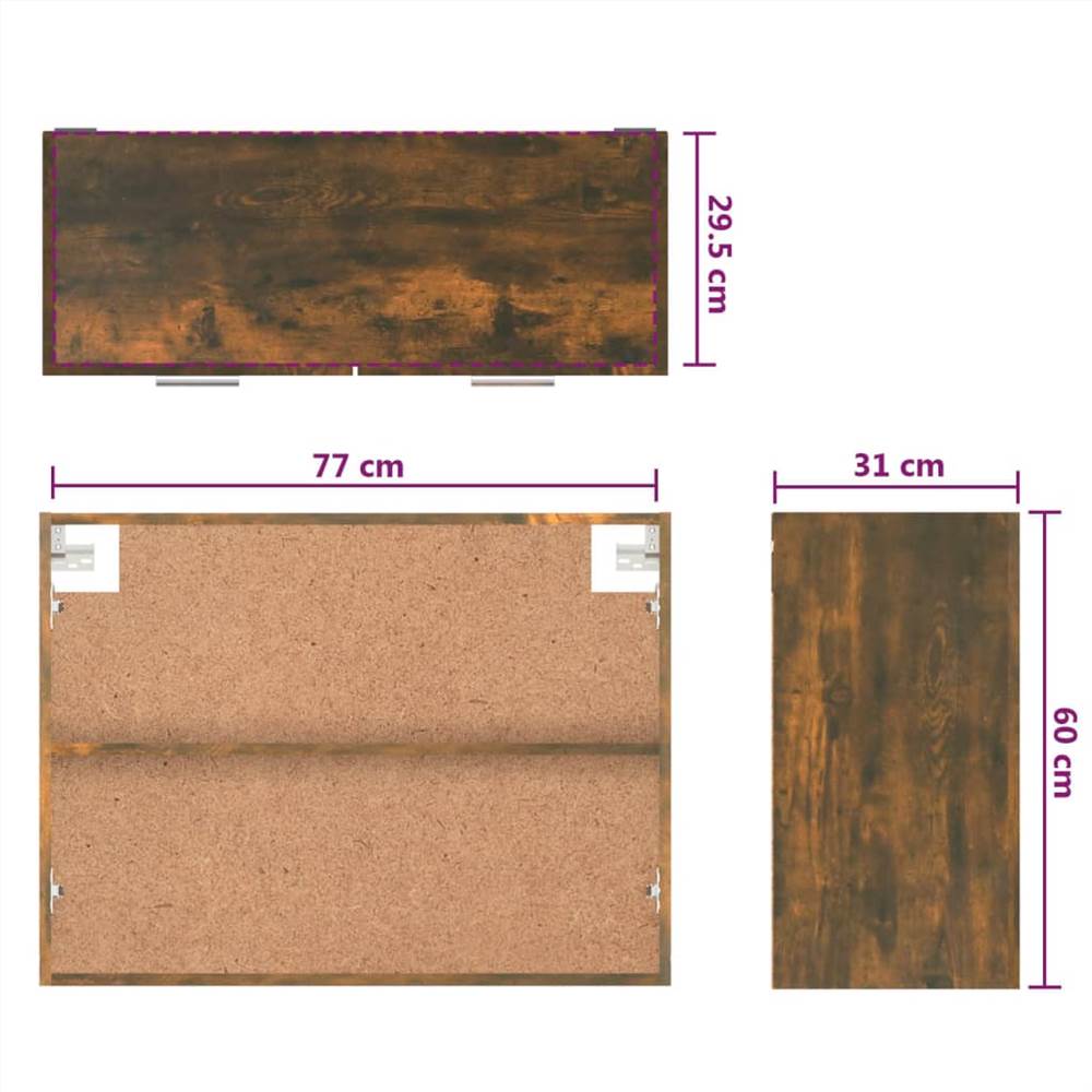 Hanging Cabinet Smoked Oak 80x31x60 Cm Engineered Wood 14 Hanging Cabinet Smoked Oak 80x31x60 cm Engineered Wood