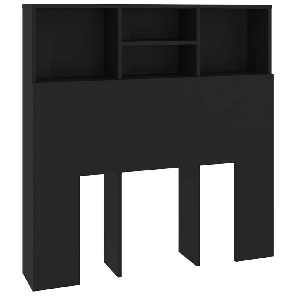 Headboard Cabinet Black 100x19x103.5 Cm 7 Headboard Cabinet Black 100x19x103.5 cm