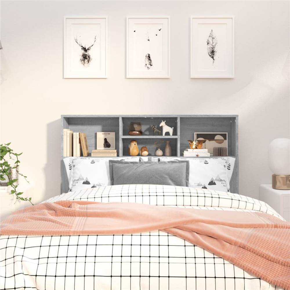 Headboard Cabinet Grey Sonoma 120x19x103.5 Cm 8 Headboard Cabinet Grey Sonoma 120x19x103.5 cm
