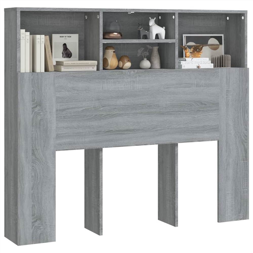 Headboard Cabinet Grey Sonoma 120x19x103.5 Cm 9 Headboard Cabinet Grey Sonoma 120x19x103.5 cm