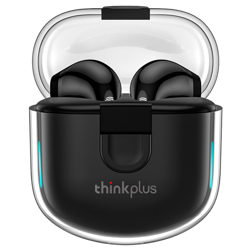 Lenovo Thinkplus LP12 TWS Headphones HiFi Stereo Touch Bluetooth Earbuds مع ميكروفون مزدوج - أسود