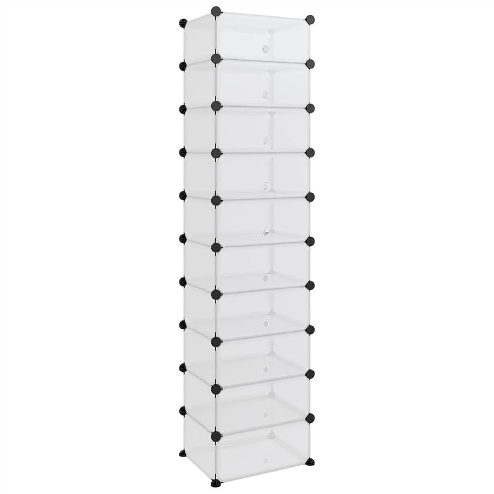 Shoe Rack Transparent 44x32x174 Cm PP 13 Shoe Rack Transparent 44x32x174 cm PP