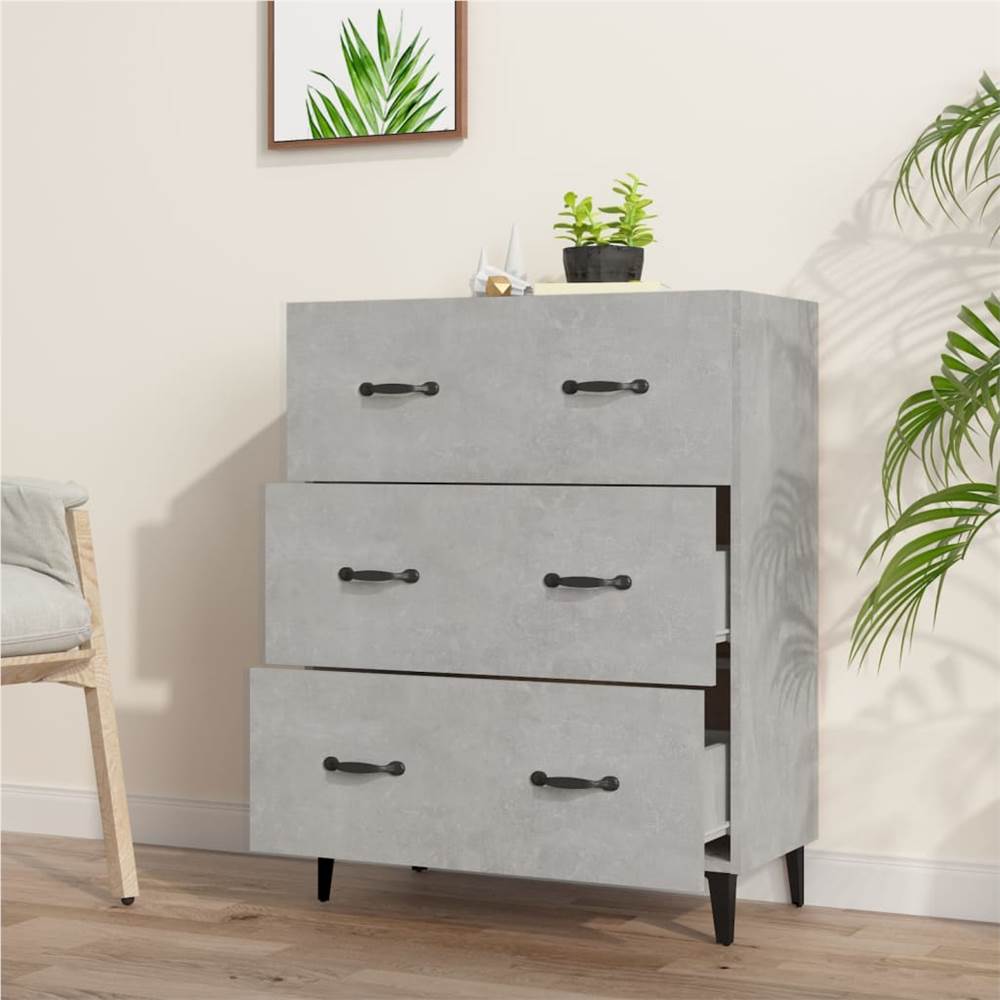 Sideboard Concrete Grey 69.5x34x90 Cm Engineered Wood 7 Sideboard Concrete Grey 69.5x34x90 cm Engineered Wood