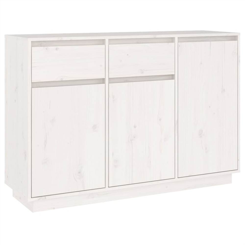 Sideboard White 110x34x75 cm Solid Wood Pine