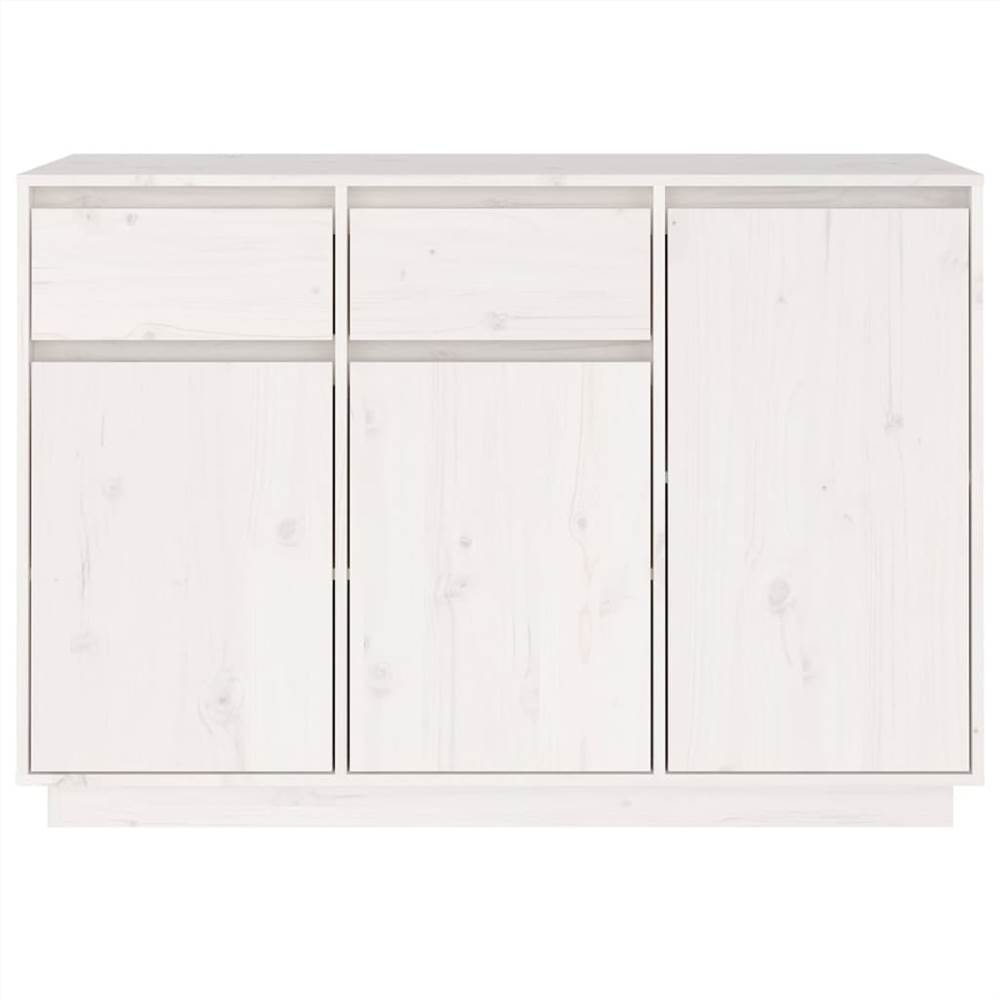 Sideboard White 110x34x75 cm Solid Wood Pine