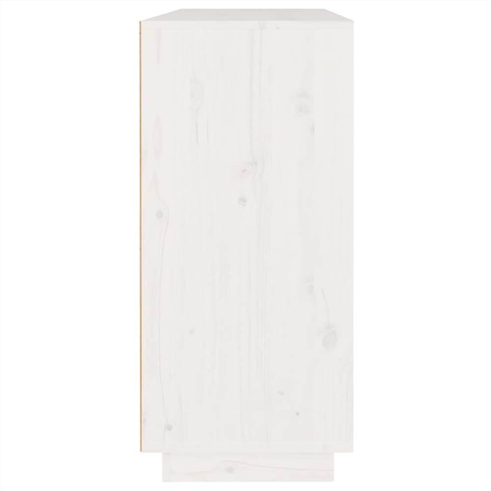 Sideboard White 110x34x75 cm Solid Wood Pine