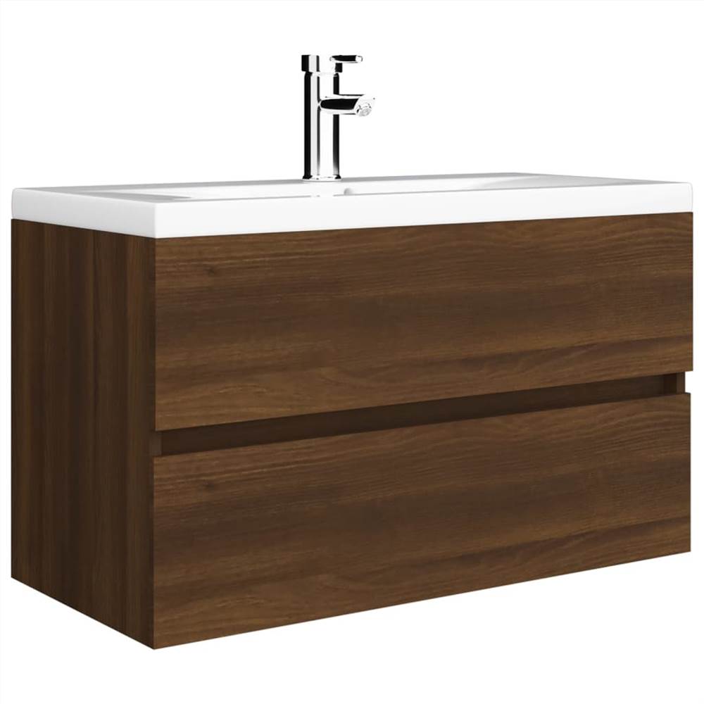 Sink Cabinet Brown Oak 80x38.5x45 cm Engineered Wood