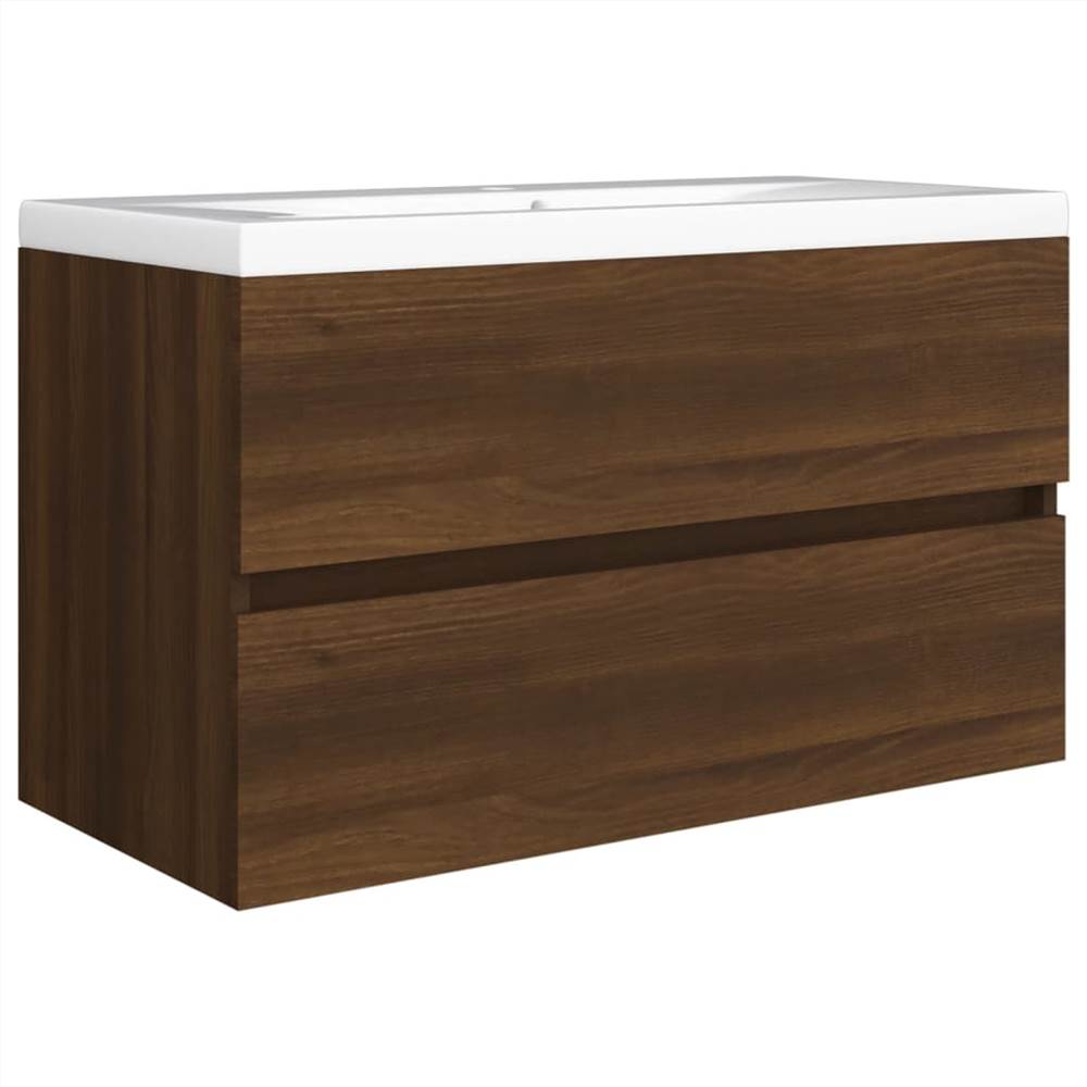 Sink Cabinet Brown Oak 80x38.5x45 cm Engineered Wood