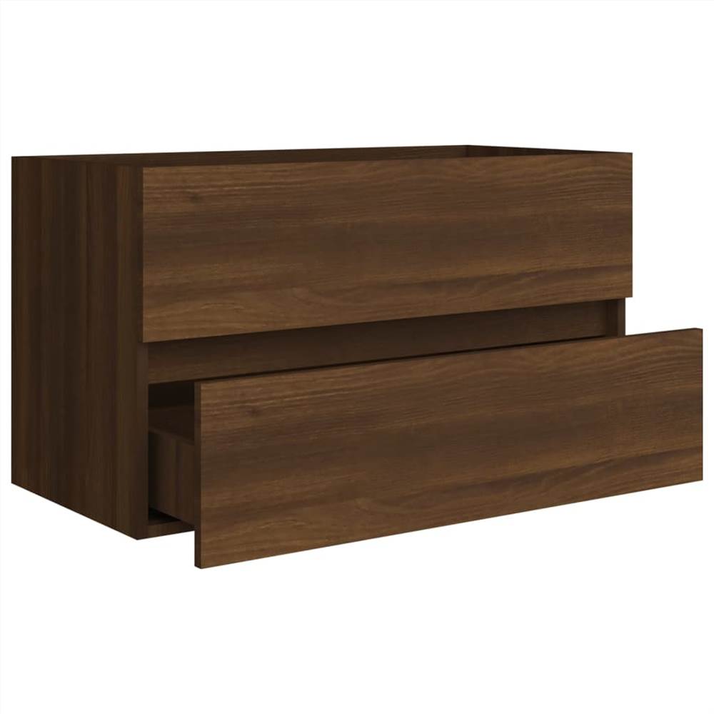 Sink Cabinet Brown Oak 80x38.5x45 cm Engineered Wood