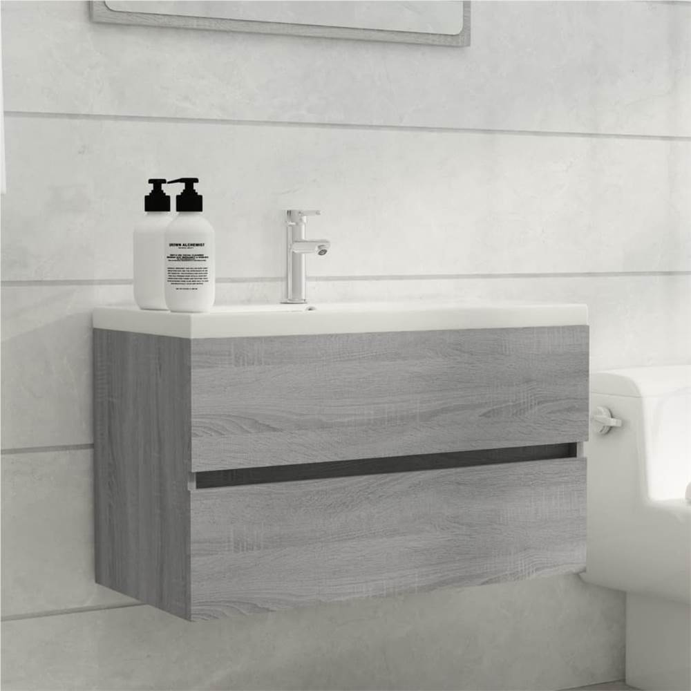 Sink Cabinet Grey Sonoma 80x38.5x45 cm Engineered Wood